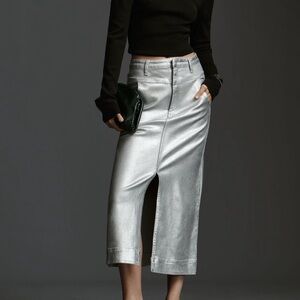 Gently Worn Anthropologie Pilcro Silver skirt